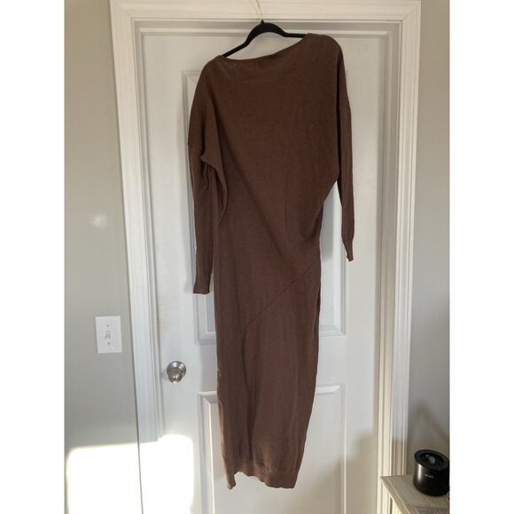 Free People Free-est Hollis Sweater Midi Dress Size Medium Carafe Cotton Linen - Picture 10 of 13
